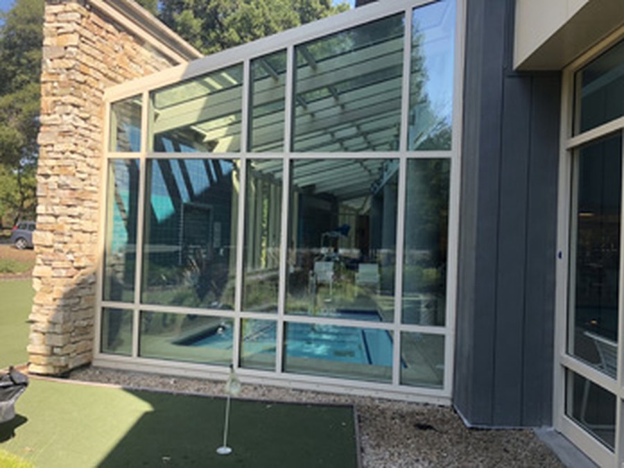 Divided glass wall from a Bay Glass & Shower project